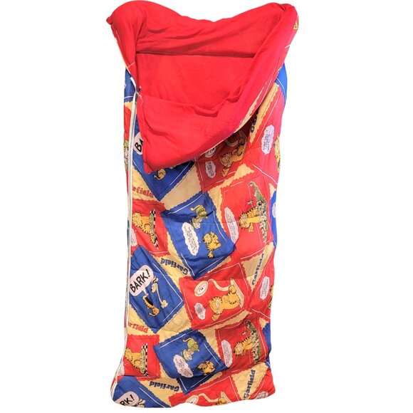 Garfield Rare Vintage 1978 Sleeping Bag Jim Davis 70s Blanket Comforter 68 x 32 - Picture 2 of 14